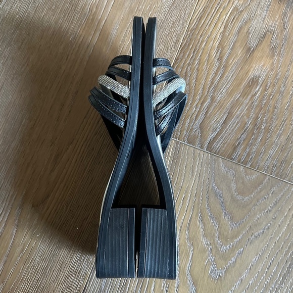 RON WHITE Vega Rhinestone Slide Sandal In Onyx Silver - Picture 11 of 15